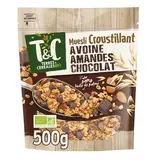 Terres et Céréales Bio Céréales Muesli Croustillant chocolat sans huile de palme Bio, 500g