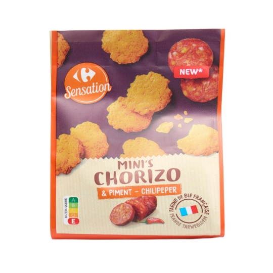 Biscuits Au Chorizo et au Piment, Aromatisés CARREFOUR SENSATION
