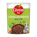 Céréal Bio Lentilles vertes nature bio en sachet micro-ondable, 220g