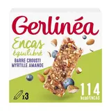Gerlinéa 3 Barres en-cas céréales Crousti myrtilles amandes, 3x31g