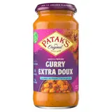 Patak's Original Sauce curry extra doux tomate poivrons rouges raisins secs en bocal, 450g