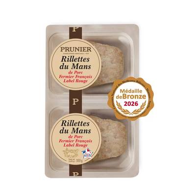 Prunier Rillettes du Mans, Porc fermier label rouge, 2x50g