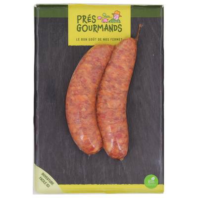 Prés Gourmands Saucisses Fumées Bio Sans Sel Nitrités, 2x100g