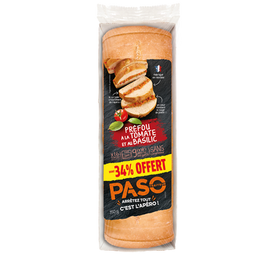 Préfou tomate basilic PASO 350g dont 34% offert