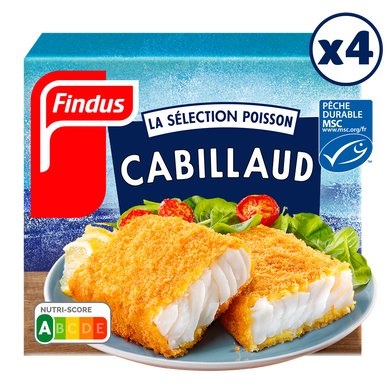 Panés de cabillaud FINDUS, x4 unités - 204g