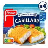 Panés de cabillaud FINDUS, x4 unités - 204g