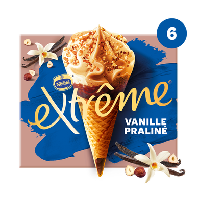 Cônes vanille praliné EXTREME X6