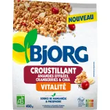 BJORG Céréales croustillantes Vitalité aux amandes effilées cranberries et chia bio