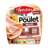 Le Gaulois Blanc de Poulet Braisé 100% Filet Sans Nitrite, 4 tranches - 160g