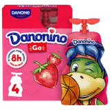Yaourt à boire fraise en gourde DANONINO - 4x70g