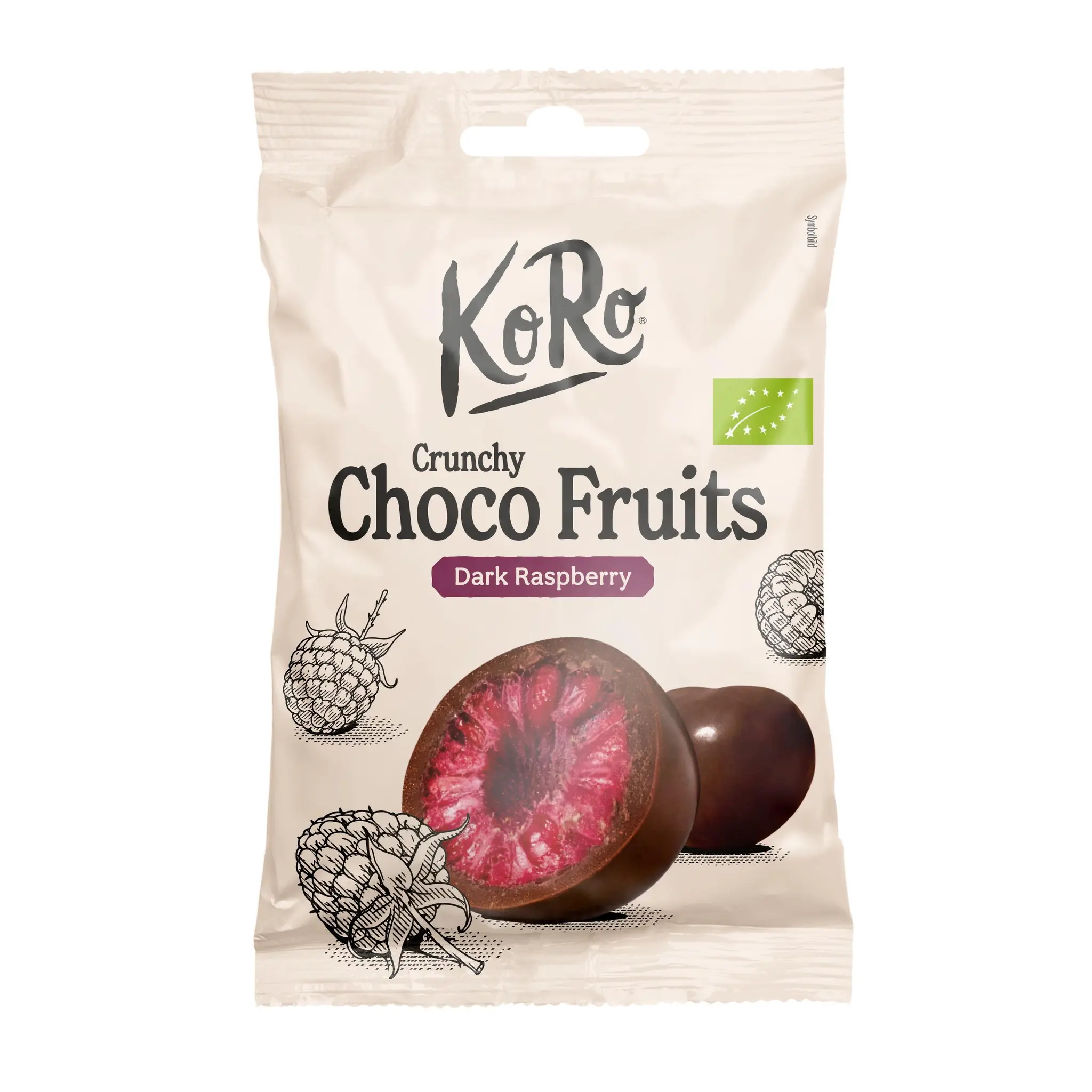 KORO Framboises lyophilisées enrobées de chocolat noir bio