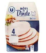 Rôti dinde tranchés, U (x 4, 160 g)