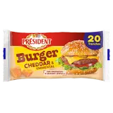Fromage fondu Burger Emmental Cheddar  PRESIDENT x20 - 340g