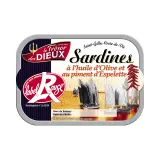 LE TRESOR DES DIEUX Sardines à l'huile d'olive et au piment d'Espelette label rouge