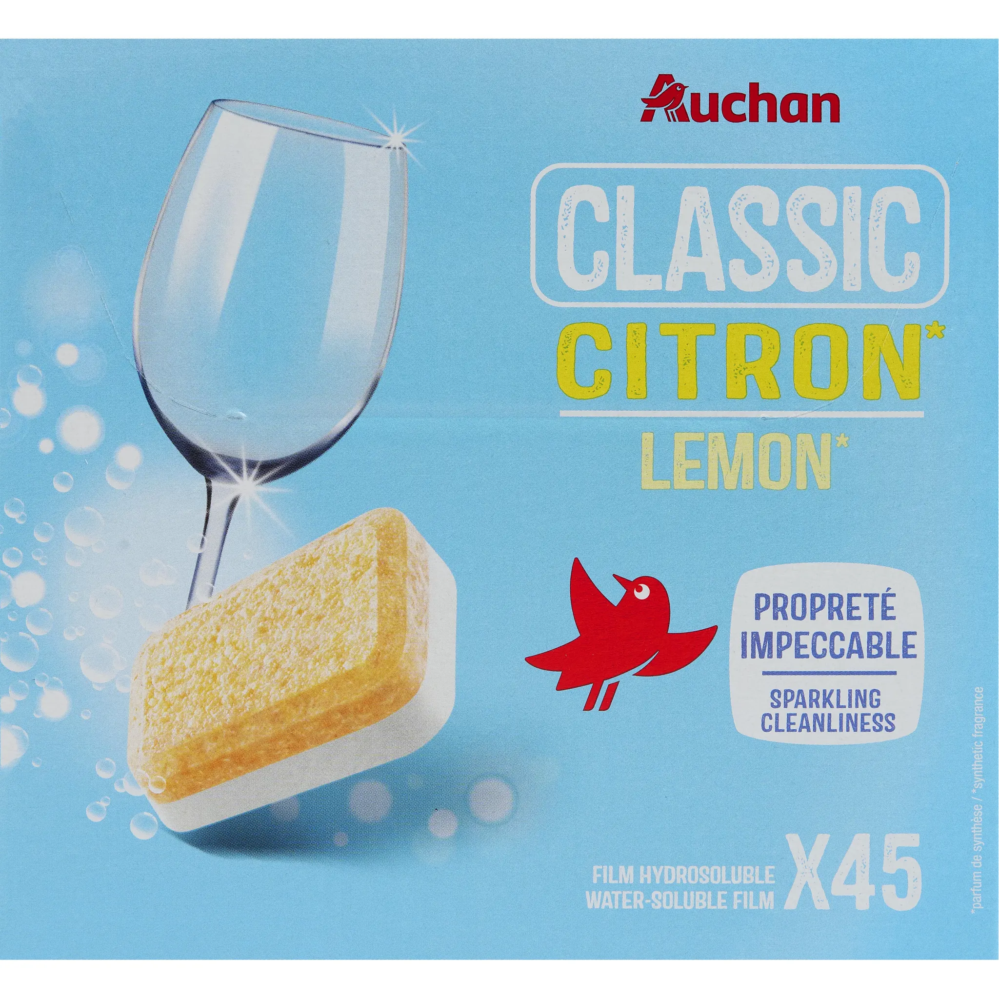 AUCHAN Tablettes lave-vaisselle citron
