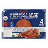 Auchan Saumon Sauvage du Pacifique Fumé au Bois de Hêtre, 4 tranches - 120g