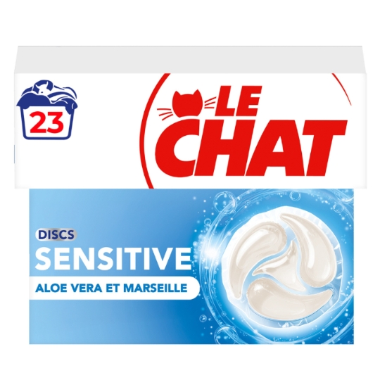 Lessive en Capsules Discs Sensitive Aloe Vera Marseille LE CHAT