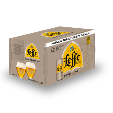 Bière blonde LEFFE, 6,6° - canette 12x33cl
