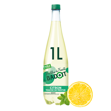 Eau gazeuse minérale aromatisée citron/menthe BADOIT BULLES DE FRUITS- 1l