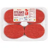 AUCHAN Steak haché pur boeuf 15%mg