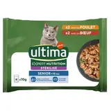 Affinity - Ultima Sachet Poulet Boeuf Bien être digestif pour chat senior stérilisé, 4x70g