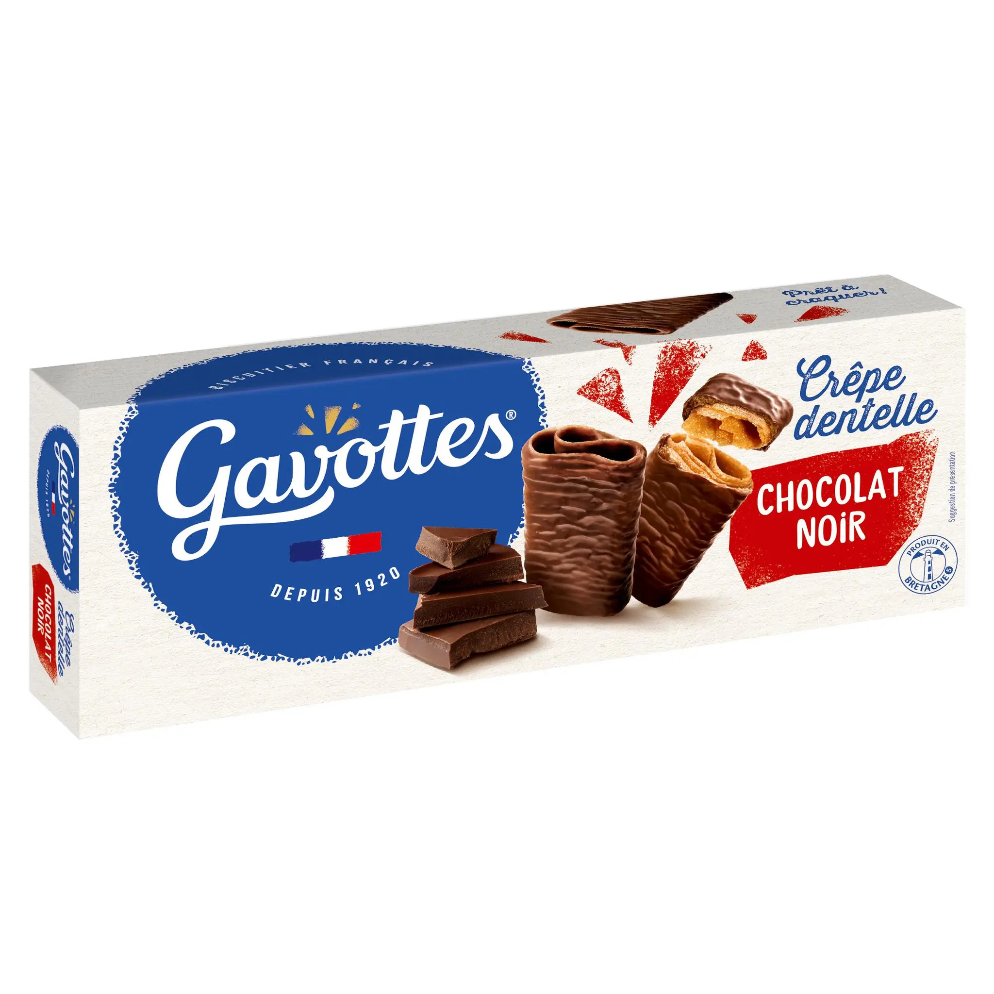 GAVOTTES Biscuits crêpes dentelles enrobées de chocolat noir
