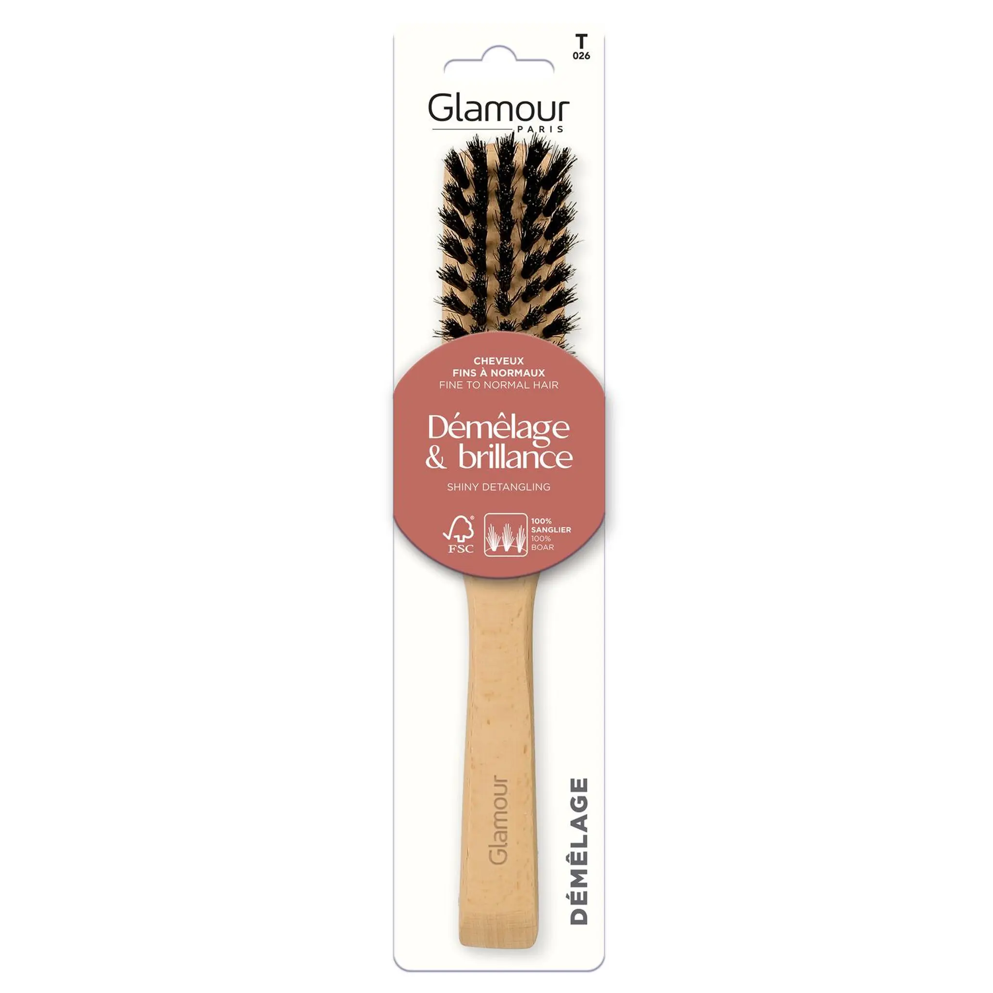 GLAMOUR PARIS Brosse à cheveux démêlage et brillance