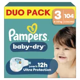 Couches Baby-Dry Pants 6-10kg Taille 3 PAMPERS