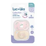 Sucettes Silicone 0-6 Mois Extra-Fine Anatomiques Anti-Irritations Rose Beige Collection Lapin Coeur LUC ET LEA