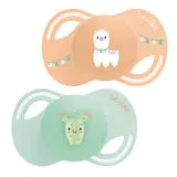 Sucettes Silicone Anatomiques Extra-fines 6-18 Mois Lama Cactus Collection LUC ET LEA