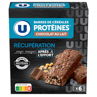 Barres céréales protéinées chocolat, x6, 192g