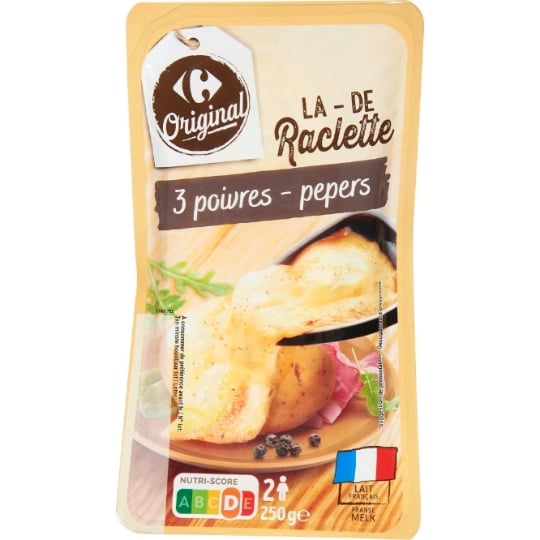 Fromage à Raclette en Tranches 3 Poivres CARREFOUR ORIGINAL