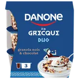 Yaourt à la grecque granola noix et chocolat noir DANONE 3x100g