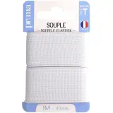 PRIMA Elastique souple blanc 1m x 30mm