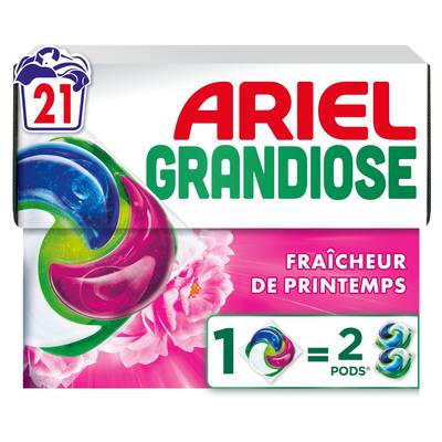 Ariel Lessive Capsules Pods Fraîcheur de Printemps, 21 capsules