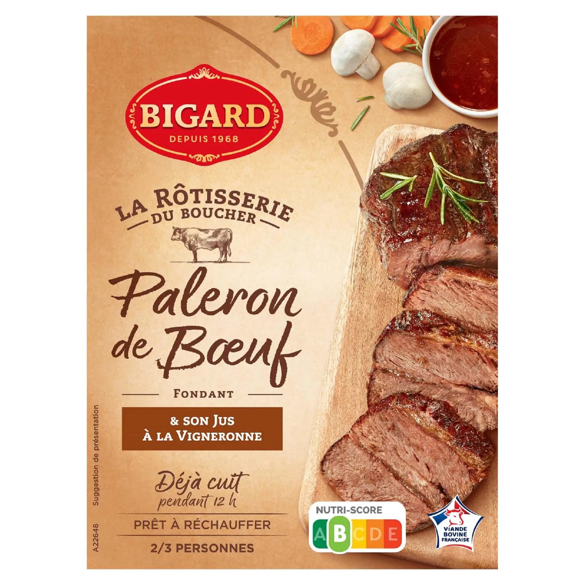 BIGARD Paleron de bœuf fondant & son jus à la vigneronne
