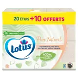 LOTUS Paquets de mouchoirs blancs pure natural 2 épaisseurs