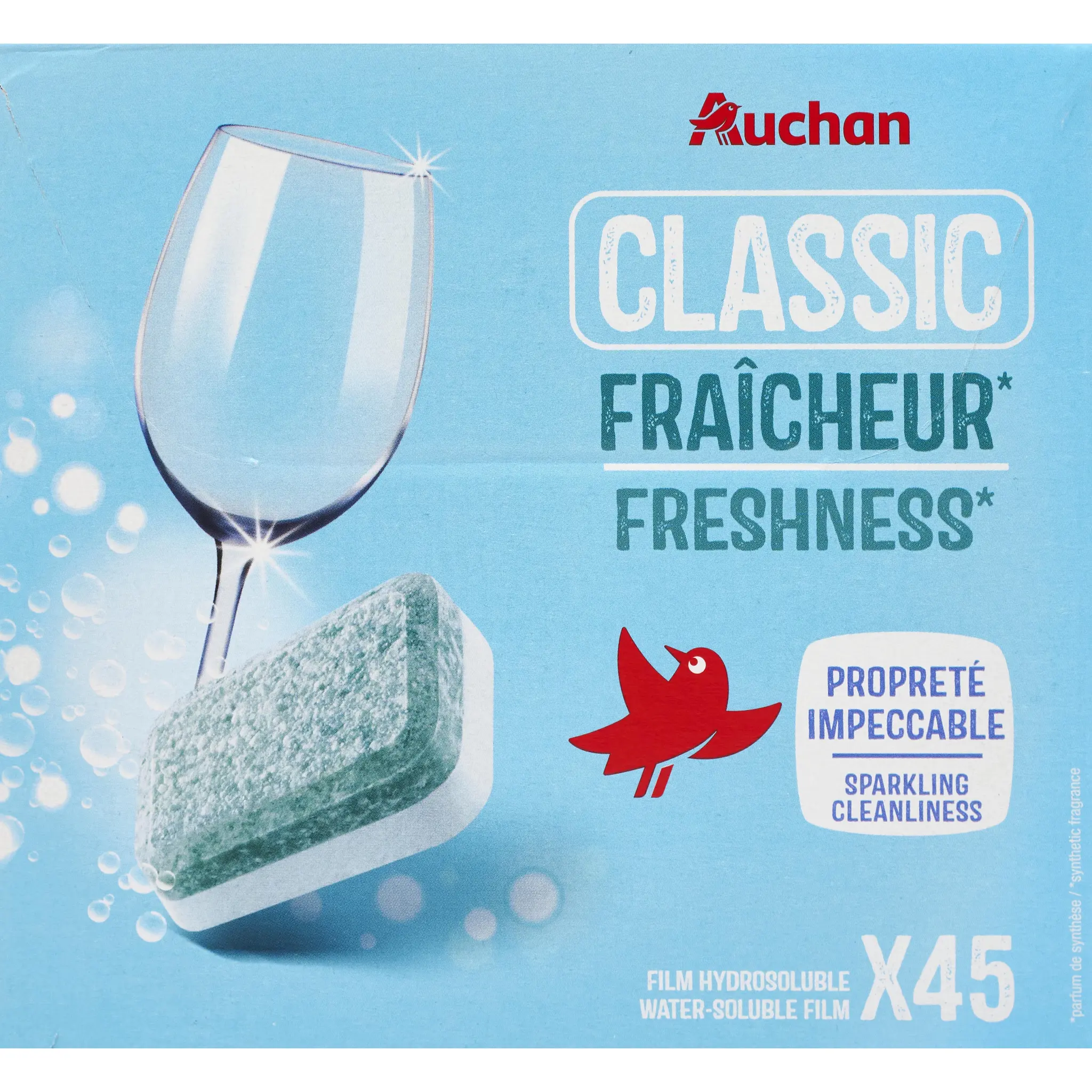 AUCHAN Tablettes lave-vaisselle fraîcheur