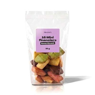 12 Mini Financiers pur beurre assortiment, Frichti (95 g)