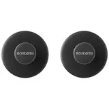 Brabantia Crochets à serviettes, kit de 2, vis et papier adhésif inclus - Dark Grey, 2 pièces
