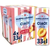 SAN PELLEGRINO Ciao! Boisson gazeuse aromatisée pêche sans sucres boîtes