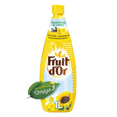 Huile de tournesol FRUIT D'OR - Bouteille 1L