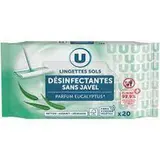 Lingettes sols désinfectantes sans javel parfum eucalyptus, U (x 20, 665 g)