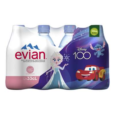 Pack d'Evian bouchon coloré (12 x 33 cl)