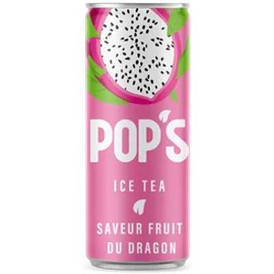 Boisson ice tea saveur fruit du dragon, Pop's (33 cl)