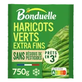 Haricots verts extra fins sans résidu de pesticides BONDUELLE sachet 750g