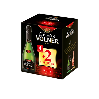 Mousseux blanc de blancs brut Charles Volner 4x75cl + 2 offertes