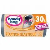 Handy Bag Sac Poubelle Ultra Résistant Fixation Elastique 30L, 13 sacs poubelles