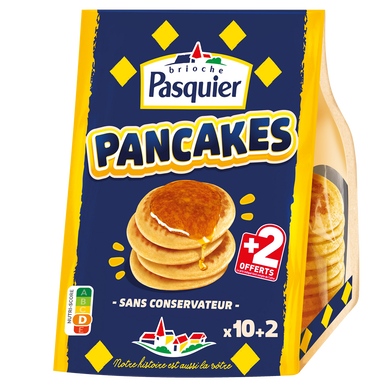 Pancakes nature BRIOCHE PASQUIER x10+2 offerts soit 420g