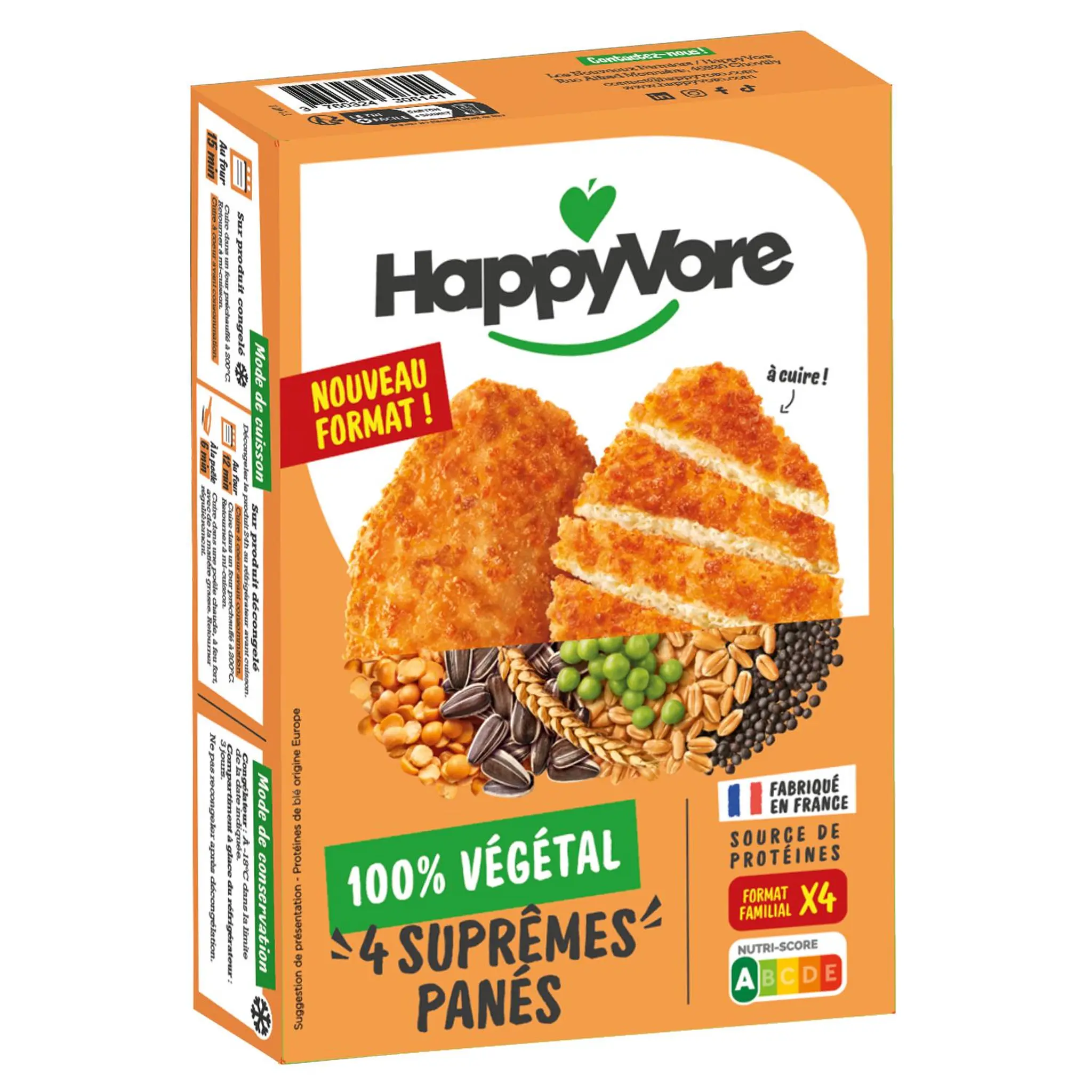 HAPPYVORE Suprêmes panés végétaux gourmands